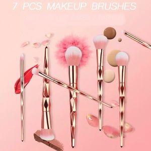 Unicorn rose gold 7 pcs makeup brush set